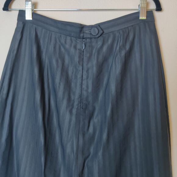 Ewanika Toronto Canada Gray Striped Lagenlook A-Line Midi Skirt Small Minimalist - Picture 5 of 11